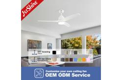 China Low Profile DC110V Dimmable LED Ceiling Fan Reversible Quiet DC Motor supplier