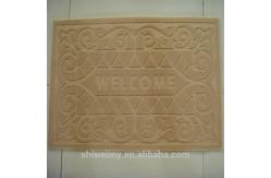 China WELCOME embossed brushed polyester door mat supplier