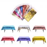 137x274cm Polyester Vinyl Foil Plastic Wedding Tablecloths for sale