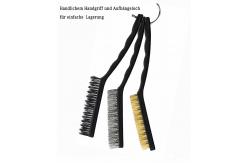 China Cleaning Steel Wire Brush Set With Brass And Nylon Bristles Curved Handle supplier