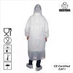 LDPE White Polypropylene Disposable Lab Coat Poncho With Hood for sale