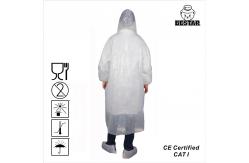 China LDPE White Polypropylene Disposable Lab Coat Poncho With Hood supplier