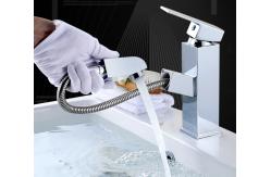 China Single Hole Electroplate Washbasin Pull Out Sink Faucet supplier