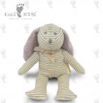 Striped Rabbit  Doll Plush Toy Presents Brown Bunny Stuffed Animal 21 X 15cm for sale