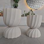 Customized Fiber Clay Planter Waterproof For Flower / Green Plant