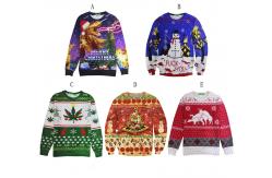 China 3D Printing Plus Size 4xl Christmas Jumper , Male Christmas Jumpers Pullover supplier