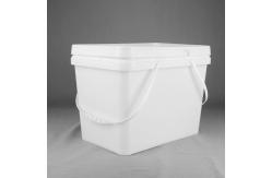 China Food Grade 20kg Rectangular Plastic Packaging Drum With Lid And Dual Handles supplier