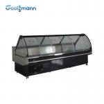 Curve Glass Refrigerated Meat Display Case 1200mm Height Butcher Shop Deli Cabinets 346L for sale