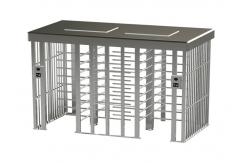 China Double Sides Solenoid Locking Mechanism Full Height Turnstile Semi auto Rotating Arm supplier