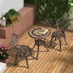 3PCS Cast Aluminium Outdoor Furniture Folded Aluminium Dining Set Outdoor for sale