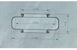 China Vibracoustic V1B20 305mm Single Convoluted Air Spring 230116-1 supplier