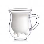 Cute Calf Double Wall Glass Cup Milk Cow Nipple Shape Not Easy To Broken for sale