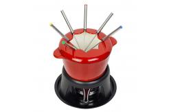 China Enamel coated cast iron fondue set supplier