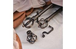China Black Sweep Copper 0.4mm Curtain Rod Set 28mm Diameter With Single Bracket supplier