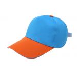 Orange And Blue Canvas Baseball Cap Stitching 6 Panel Fashion Style Soft Touch for sale