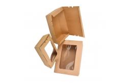 China Customized Eco-friendly Fast Food Grade Kraft Paper Takeaway Container supplier