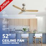 Solid Wood Blades DC Ceiling Fan with Large Airflow Class A Energy Efficiency Rating for sale