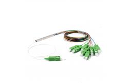 China Fiber Optic 1X8 Mini PLC splitter SC APC Connector 0.9mm, 1M supplier