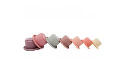 China 7 Cups Montessori Sensory Silicone Building Blocks Silicone Stacking Toy supplier