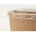 Biodegradable 500ml Kraft Hot Soup Paper Serving Bowls With Lid , Eco Friendly for sale