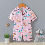 Cotton Children Cardigan Pajama Set Lapel Cartoon Unicorn Pyjama Set for sale