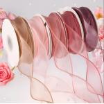 10yard Roll Silk Organza Lace Flower Fishtail Ribbon 40mm Width For Gift for sale