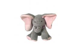 China Hilarious 25cm 9.84 Inch Peek A Boo Plush Singing Elephant Stuffed Toy supplier