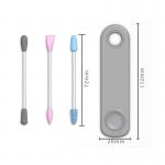Portable Double-headed Reusable Ear Stick In Box Makeup Silicone Cotton Swab