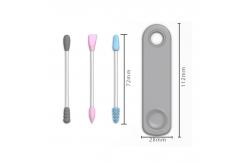 China Portable Double-headed Reusable Ear Stick In Box Makeup Silicone Cotton Swab supplier