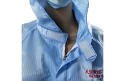 China 5mm Stripe Polyester Carbon Fiber ESD Smocks Coats For Lab supplier
