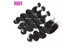 China Unprocessed Loose Wave 3 Bundles With Closure , Virgin Human Hair Bundles supplier