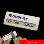 Custom Engraved Name Tags Magnetic With Logo Color Filling Reusable Metal Name Badges for sale