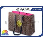 Customized Matte Laminated Luxury Paper Tote Bag with Grosgrain Handle / Coated Paper for sale