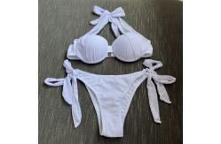 China Red Bandeau Bikini with Ruched Features for Summer supplier