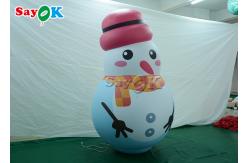China White Indoor Ornaments Inflatable Snowman Model Balloon With Pink Hat supplier