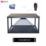 100x100cm Transparent LCD Screen 360 3D Pyramid Hologram With Digital LED Sign for sale