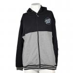 Men Black Grey Hooded Zippered Sweatshirt Jackets With Letter Printed Patterns for sale