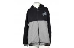 China Men Black Grey Hooded Zippered Sweatshirt Jackets With Letter Printed Patterns supplier