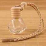 Empty Diamond Car Reed Diffuser Pendant 8ml Air Freshener Bottle And Wooden Lid for sale