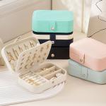 Luxury Metal Portable Necklace Display Cases Custom Velvet Travel Jewelry Box for sale