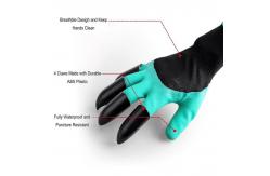 China Dig Plant Nylon ABS Green Garden Gloves With Claws 4 supplier