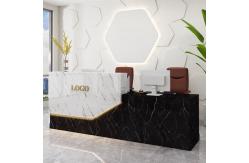 China 2M Modern Reception Desk Customizable Logo White Reception Table supplier