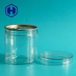 Transparent Airtight Plastic Cans Peanuts Wide Mouth Pet Round Ring Pull Eoe With Screw Cap for sale