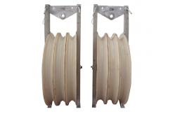 China 3 Sheave Transmission Line Stringing Block Three Wheel Conductor Pulleys supplier