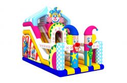 China Commercial Inflatable Double Slides Clown Inflatable Slides Castle For Kids supplier