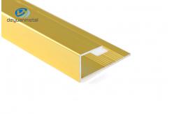 China CQM Aluminium Floor Edge Trim Strip , T6 Aluminium Brushed Gold supplier