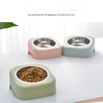 Cat Toy Cute Cat Bowl Stainless Steel Inclined Mouth Cervical Protection for sale