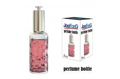 China JoeForG wholesale 60ml Round bottom Water droplets pattern Cosmetic packaging bottle perfume glass bottle with lid supplier