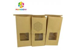 China Clear Window Front Square Bottom Bleached Customized Paper Bags For Tea supplier