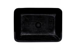 China Rectangular Tempered Glass Sink Vessel Bathroom CNC Engraving Hot Melt supplier